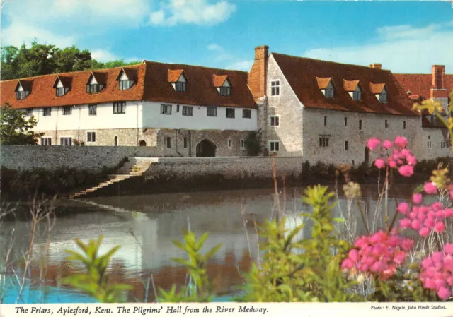 uk46990 the friars aylesford kent pilgrims hall from river medway uk