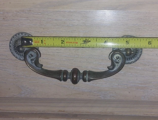 Lot of 4 (5" Hole to Hole) Drop Bail Dresser Pull Handle Drawer Antique Bronze