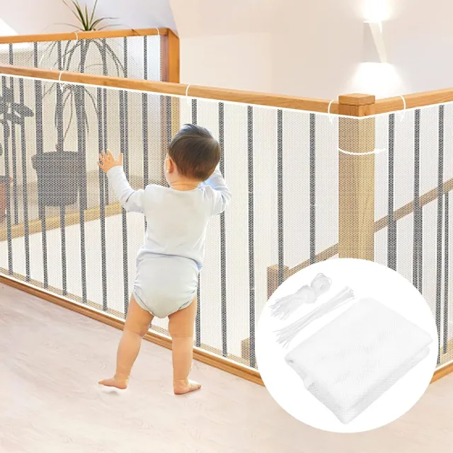 Child Safety Net, 10ft x 2.5ft Durable Outdoor Balcony Banister Stairs Guard Pr