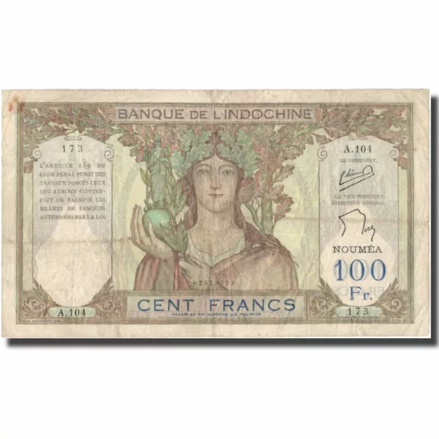 [#800981] Banknote, New Caledonia, 100 Francs, UNDATED 1957, KM:42d, EF