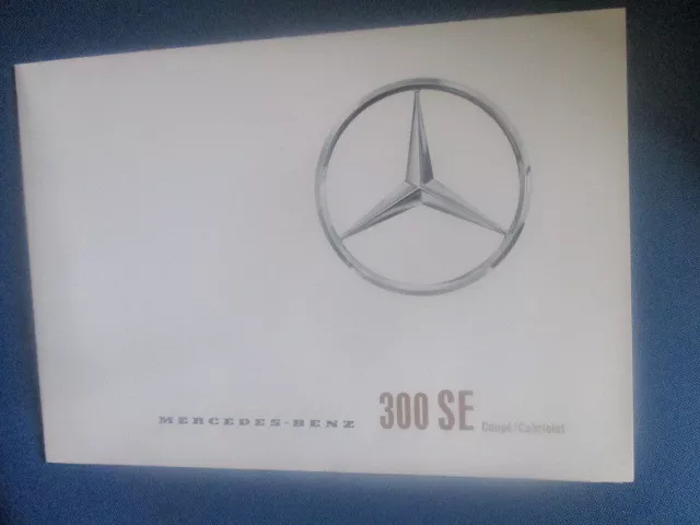 Prospekt Mercedes Benz 300 SE W112 300SE W 112 Coupe Cabrio