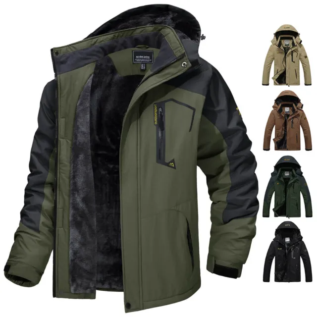 Mens Winter Warm Jacket Coats Casual Outdoor Ski Snow Hooded Waterproof Outwear