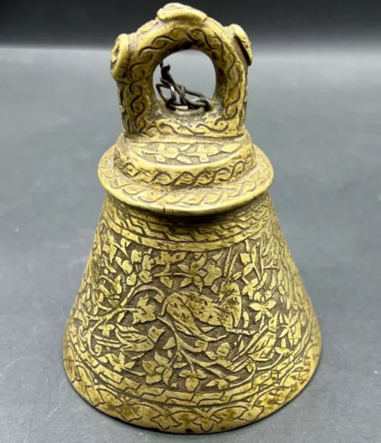 A Very Beautiful Old Ancient Islamic Hand Engraved Bronze Bell With Unique Engra