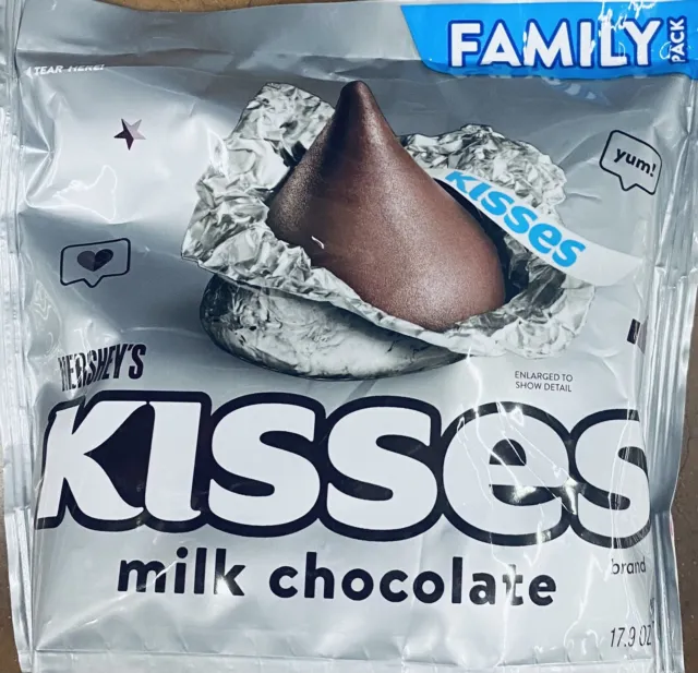 Hershey's Kisses Milk Chocolate FAMILY PACK Candy 17.9 Oz Bag - FREE SHIP