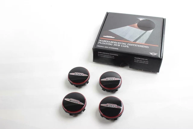 MINI F55 F56 Floating Center Caps "JCW" Set Genuine 36122469710
