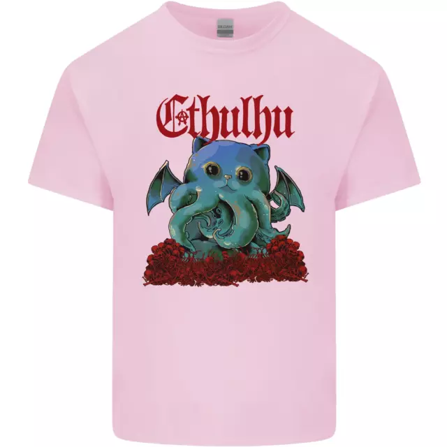 T-shirt top da uomo in cotone Cathulhu divertente gatto Cthulhu parodia Kraken 12