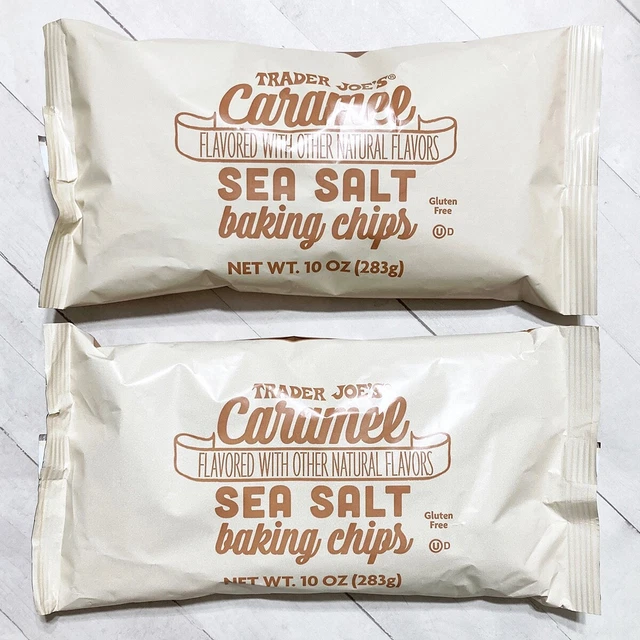 TRADER JOES CARAMEL SEA SALT Baking Chips 2 BAGS Gluten Free 7/2025 24