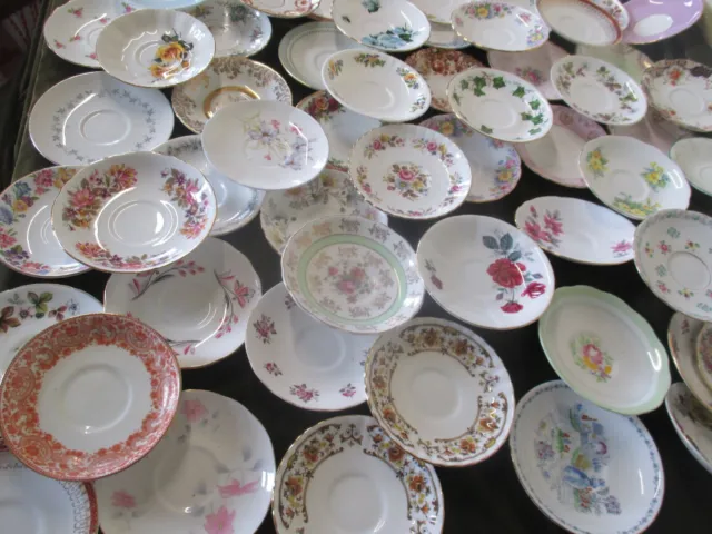 Job Lot 25 Mismatch China  Saucers Ideal For  Parties/Weddings/Tearoom