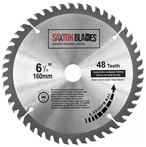 Saxton Lame de scie circulaire TCT 160 mm x 20 mm x 48 dents pour TS55 Festool B