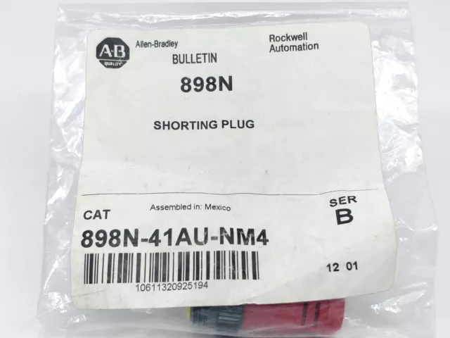 AB 898N-41AU-NM4 Shorting Plug 4-PIN Connecteur, Ser. B 3