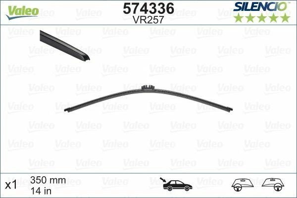 VALEO Silencio Kit Complet Essuie-Glaces Avant + Arrière Peugeot 207 / 207+ (2006-2014) – 650 Mm / 425 Mm / 400 Mm
