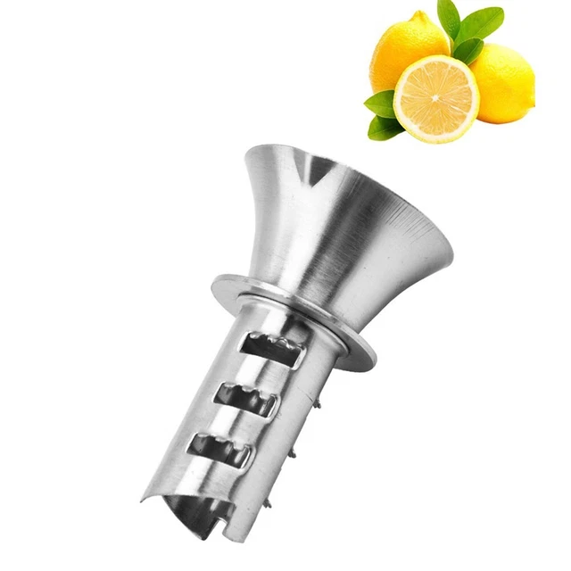 Set Spremiagrumi Manuale In Acciaio Inox: 1 Spremiagrumi E 1 Clip A Cuneo Per Limoni, Arance E Lime