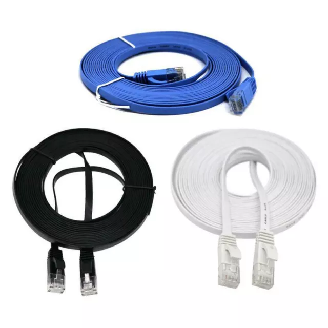 CAT6 Flat Ethernet Cable RJ45 UTP Cat 6 Lan Network Router Patch Cord Lead Lot