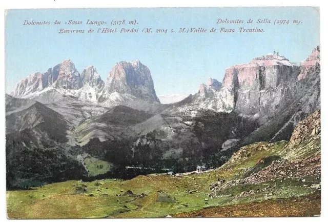 CARTOLINA DI TRENTO ,SASSO LUNGO - HOTEL PORDOI - SELLA  non viaggiata 1910