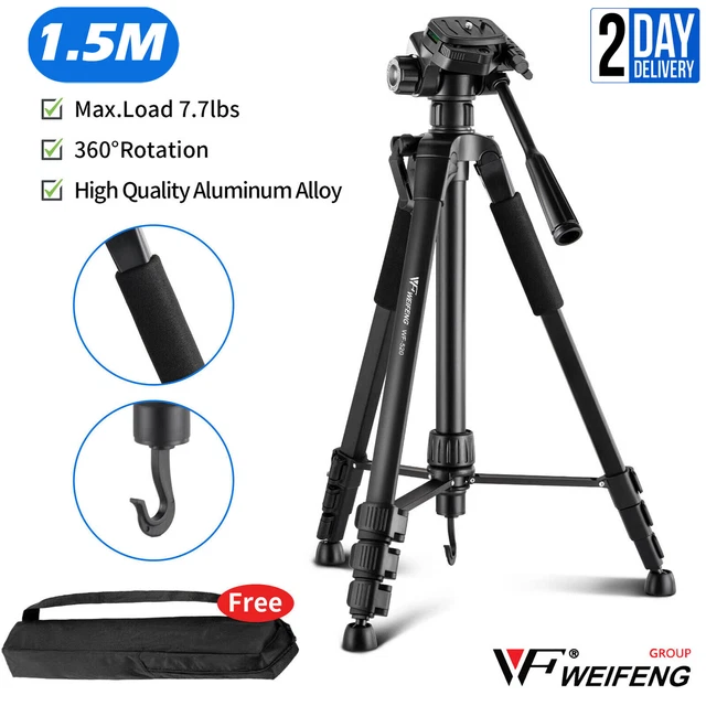 WEIFENG 59" Professional Heavy Duty Aluminium Tripod&Pan Head for DSLR Camera