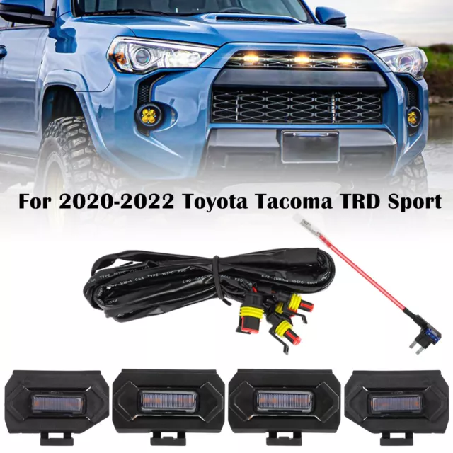 For 2020-22 Toyota Tacoma TRD Sport Offroad Raptor Style Amber LED Grille Lights