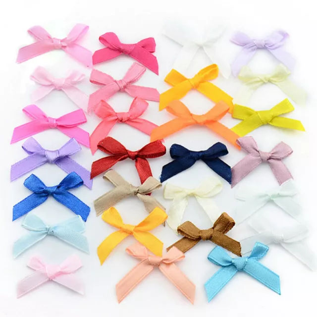 500 Pcs/lot Mini SMALL Ribbon Bows Assorted Colours Sat''Y YT