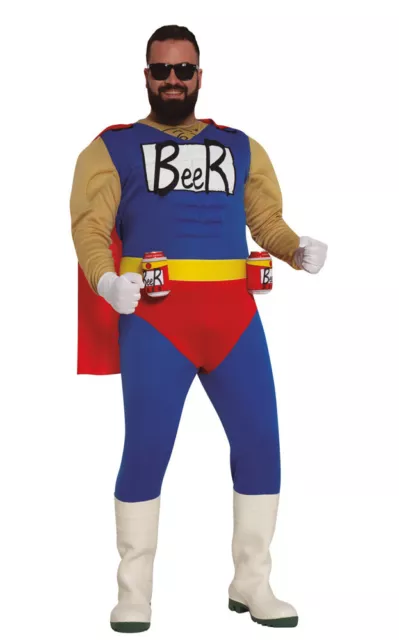 Costume Beerman Carnevale Vestito Guirca Adulto Uomo Birra Mascotte Unisex