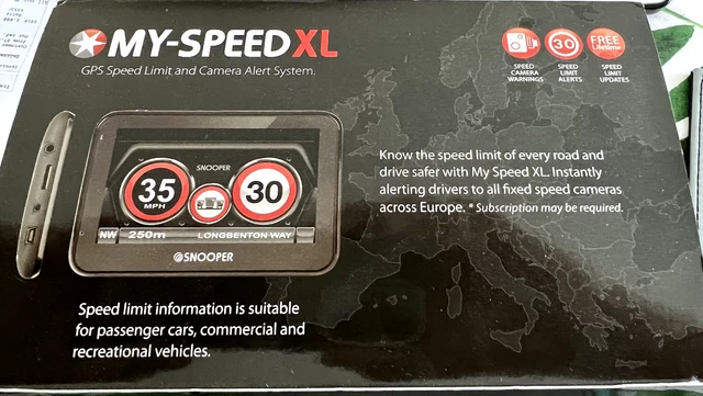 Snooper My Speed XL Rilevatore di velocità fotocamera