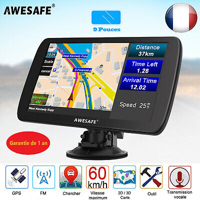 Awesafe 9“GPS Navi Navigation pour POI de camion de voiture avec Karte 8G/256M
