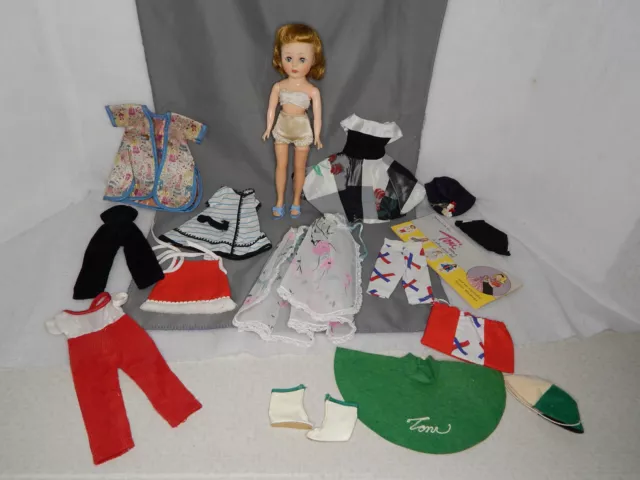 Vintage 1950’s 10” American Character TONI Doll & Orig. Clothes Lot