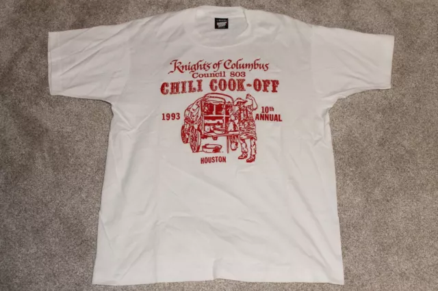 Vintage Knights of Columbus Chili Cook Off 90's Shirt Single Stitch Screen Stars