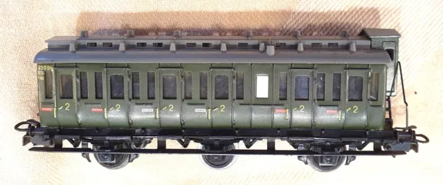 Alter Märklin H0 Abteilwagen mit Bremserhaus Nr. 4005, 3 Achsen,  330/2 3