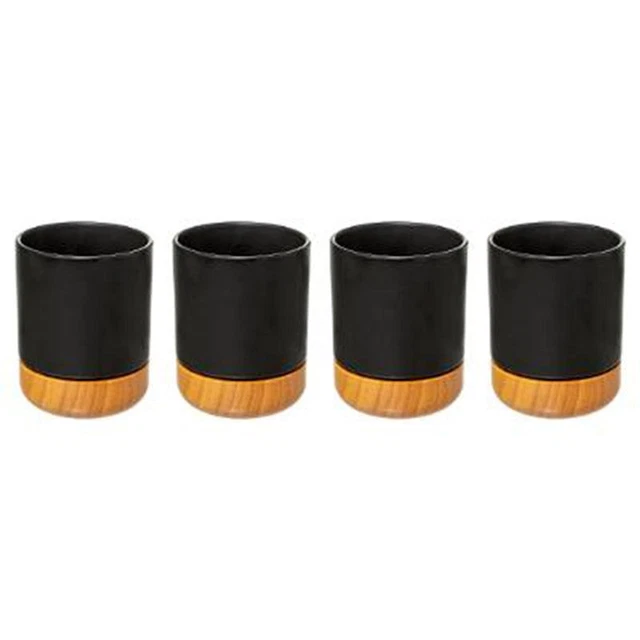 Lot de 4 Tasses à Café "Modern Wood" 12cl Noir