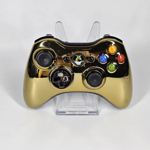 Microsoft Xbox 360 Limited Edition Chrome Gold Wireless Controller OEM, TESTED!