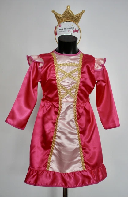 Costume da principessa rosa per bambine bambino e corona età 3