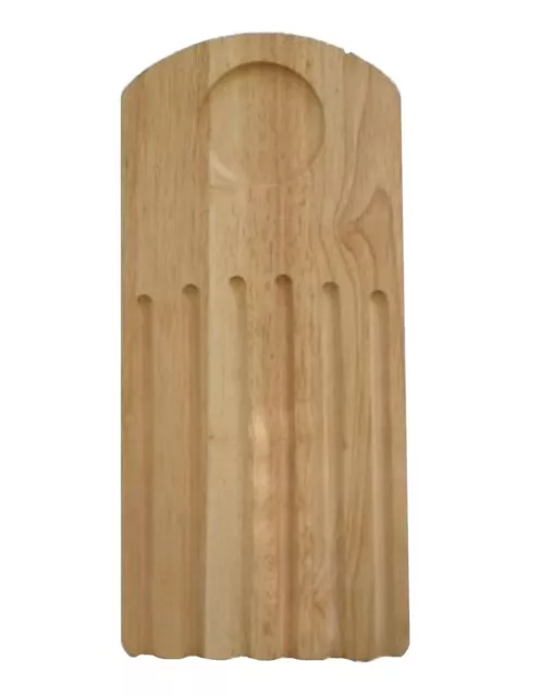 Solid Wood Oblong Garlic Bread Board With Bowl Recess - Style 7