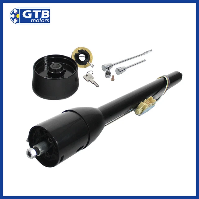 Black 32"Tilt Steering Column with Ignition Key Floor Shift for GM Chevy Pontiac