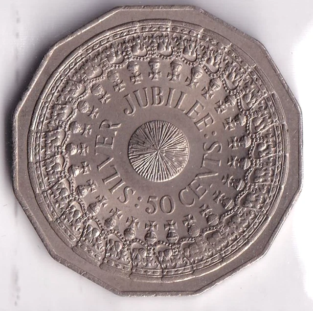 1977 AUSTRALIAN 50C Fifty Cent Coin Silver Jubilee Queen Elizabeth II 0.63 PicClick
