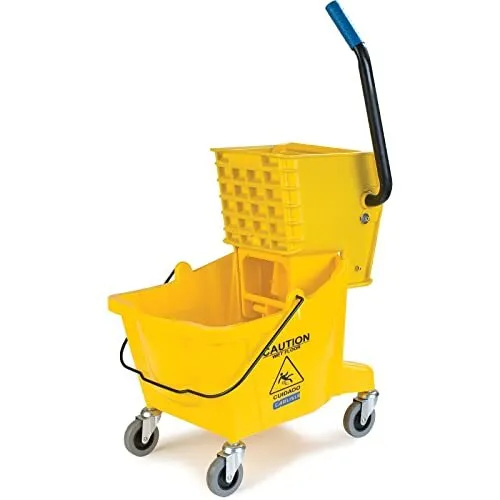 Carlisle FoodService Products Plastic Commercial Mop Bucket with Side-Press W...