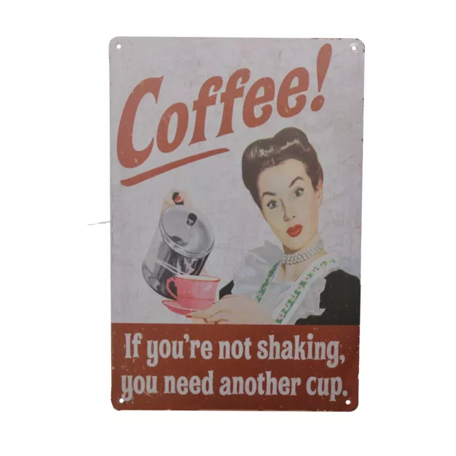 3x WARNING Tin Sign 200x300mm Coffee If you not shaking another Cup Café Hotel