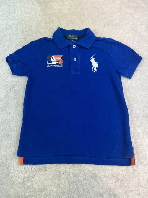 Ralph Lauren Polo Shirt Age 6 Years Boys Blue Large Logo Sailing Team