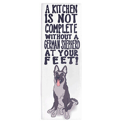 Black Silver German Shepherd Magnet Dog Portrait Gift Collectible Kitchen Decor