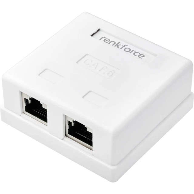 Renkforce Adaptateur réseau montage apparent (en saillie) CAT 6 2 ports blanc