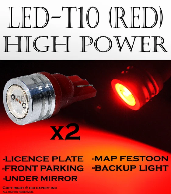 4 pcs T10 LED High Power Collor: Red Direct Plugin Step Light Light Bulbs O388