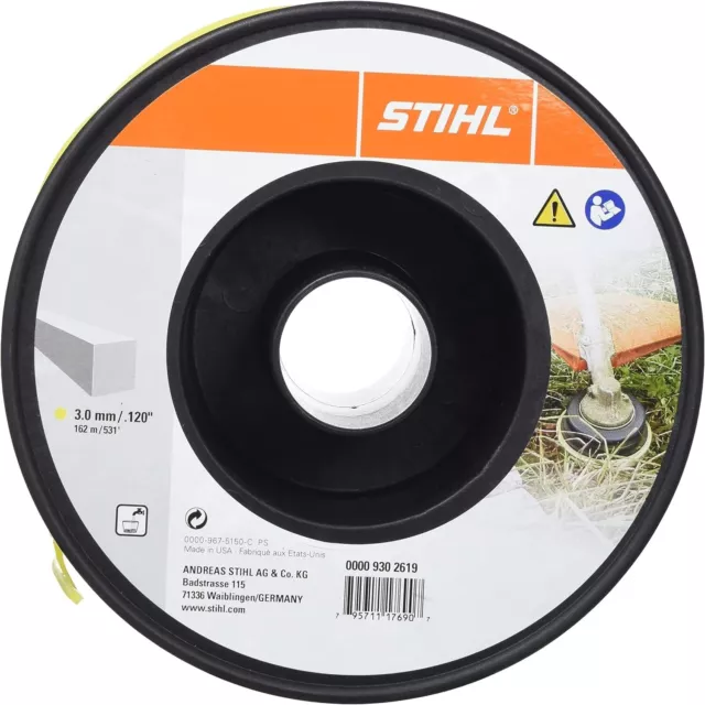 Stihl Mähfaden Trimmerfaden quadratisch 3,0 mm x 162 m 0000 930 2619