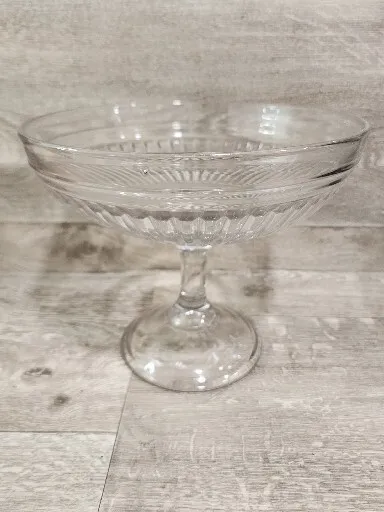 Vintage Antique EAPG Pressed Clear Glass Compote Candy Dish