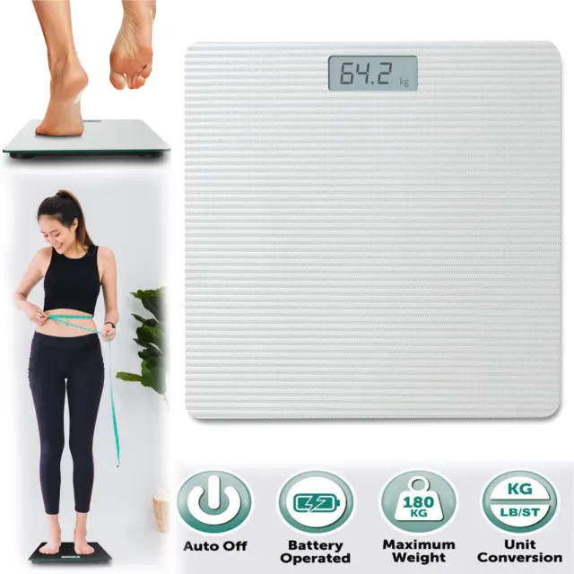 🔥180Kg Body Weight Scale Scales Electronic Digital Lcd Glass Bathroom Non Slip