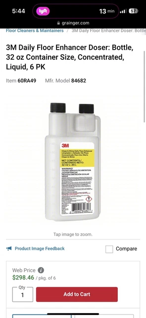 3M Daily Floor Enhancer Doser: Bottle 32oz Container 6 Pack