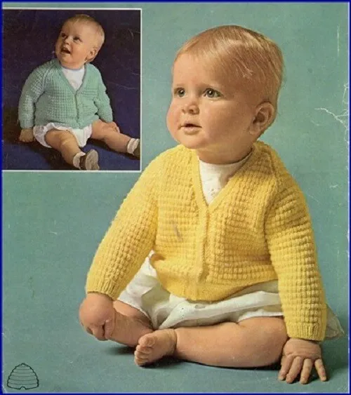 Knitting Pattern Baby Toddler CARDIGANS V-Neck 3 & 4 ply