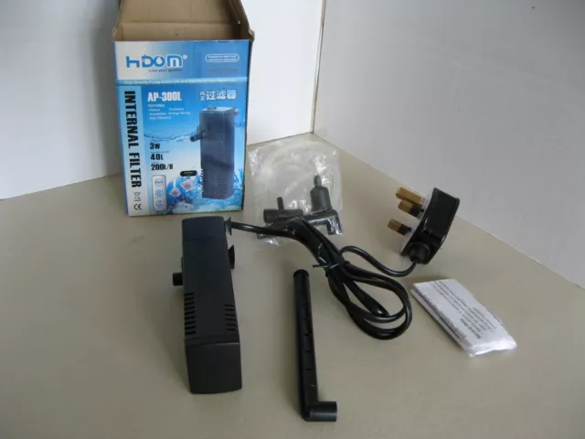 Hidom Aquarium AP-300L 3w 40L Internal Filter Pump with Spray Bar 200L/H