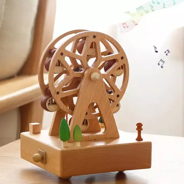 Wind Up Wooden Music Box Wood Crafts Retro Birthday Gift for kids music box best
