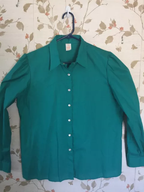 Square Dance Western Women’s Shirt/Blouse Size Medium Teal/Green