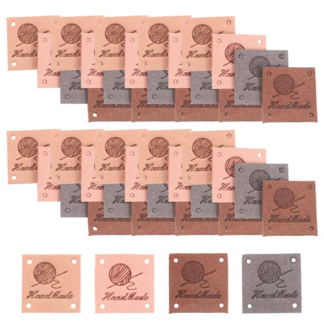 40 piezas etiqueta de color etiqueta de cuero accesorios decorados ropa cartel