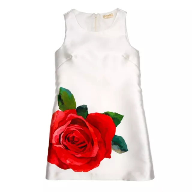 Vestito Bianco Con Stampa Fiore Rosso (Taglia: 10A) "Monnalisa" 719910 (-50%)