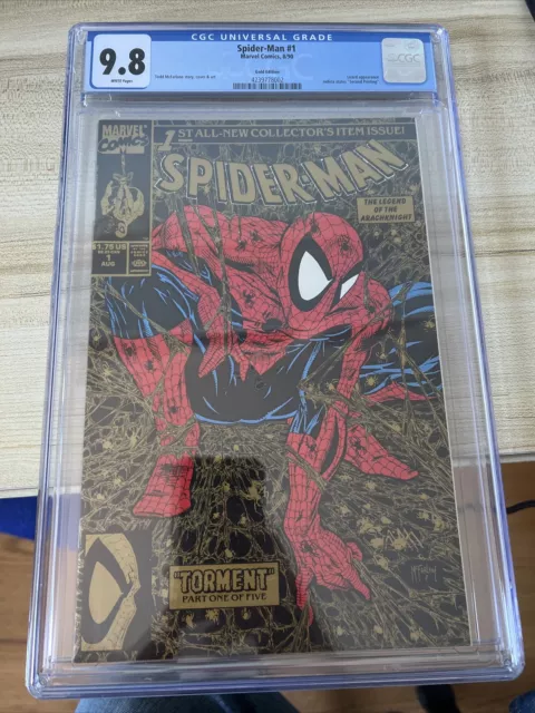 1990 Marvel Comics - Spider-Man #1 Torment - Second Print Gold Variant - Cgc 9.8